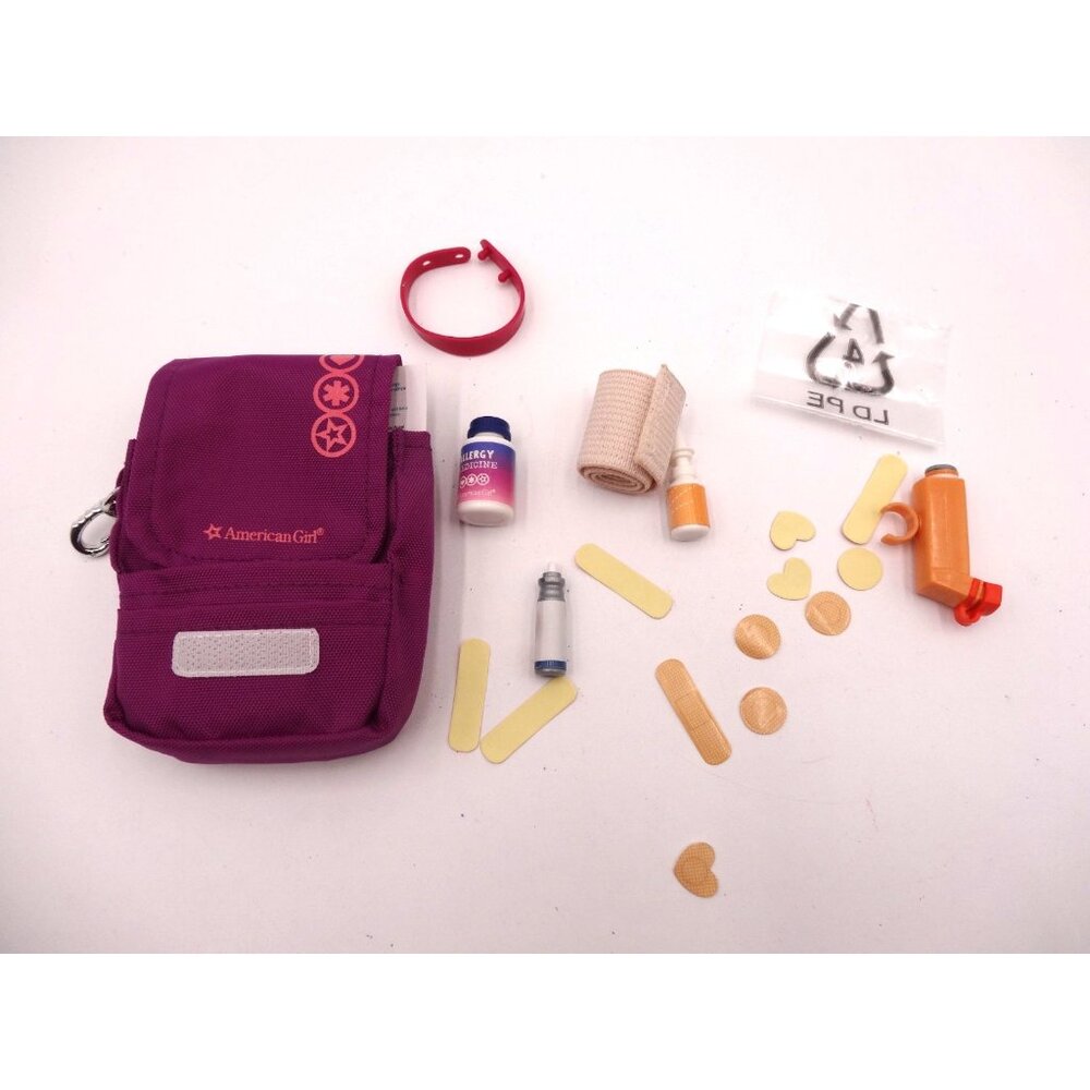 American Girl Asthma‎ & Allergy Kit Inhaler Epi Pen Med Bracelet Case